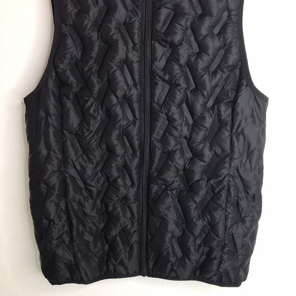 Tangerine Womens Puffer Vest Black Full Zip Packable Pockets Active Wear Medium - Picture 3 of 12